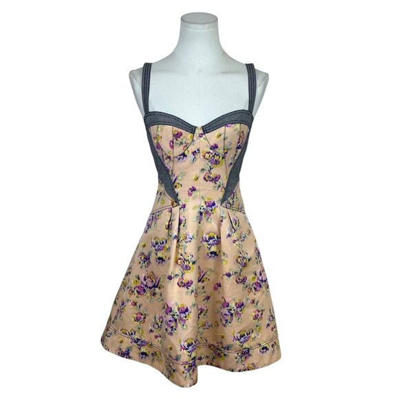 Z Spoke Zac Posen Womens Floral Fit & Flare Sleeveless Dress Multicolor Size 4 - Picture 1 of 7